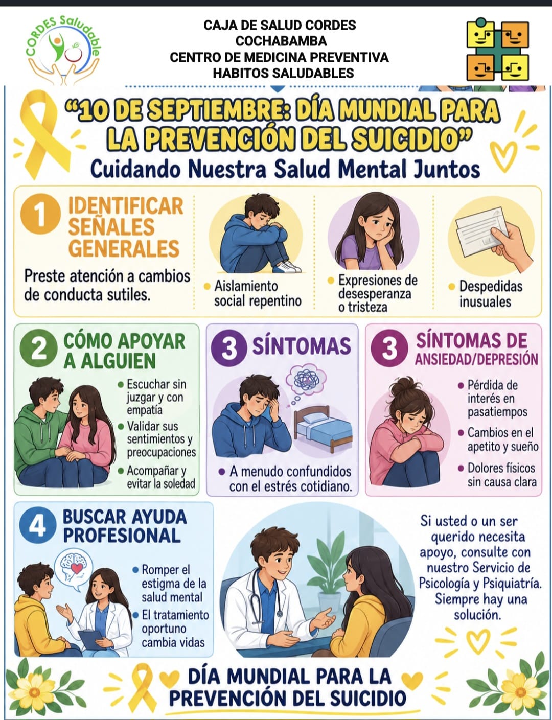 🎗️ 10 DE SEPTIEMBRE | DÍA MUNDIAL DE LA PREVENCIÓN DEL SUICIDIO 💛